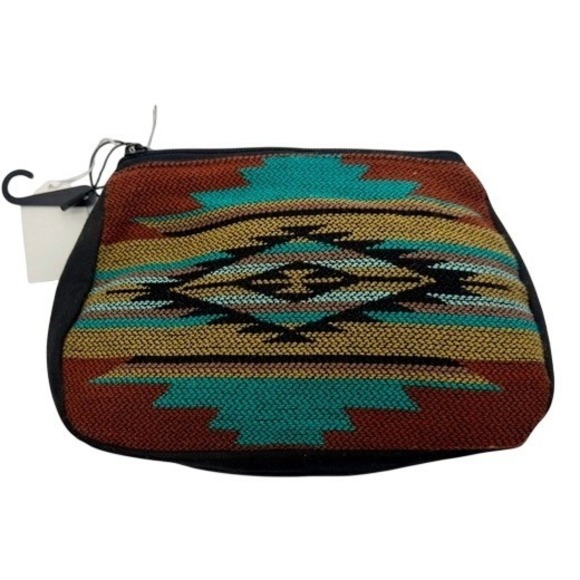 Southwestern Aztec Print Zipper Pouch Lot of 3 Cosmetic Bag Travel Organizer - Picture 2 of 6